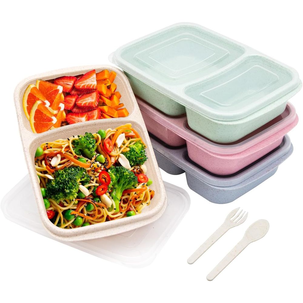 Food Storage With Dividers - Set di 4 Contenitori Bento, 2