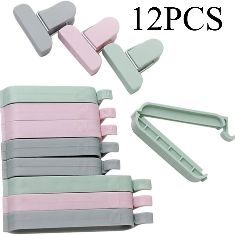 Food Storage Zip Lock Bags - 12 Pezzi Clip Sigillanti in Plastica