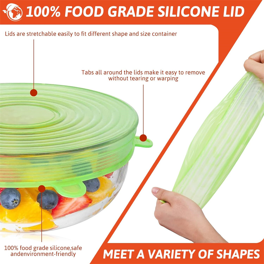 6 pezzi di copertura per la co - Silicone Stretch Lid recensione e prezzo