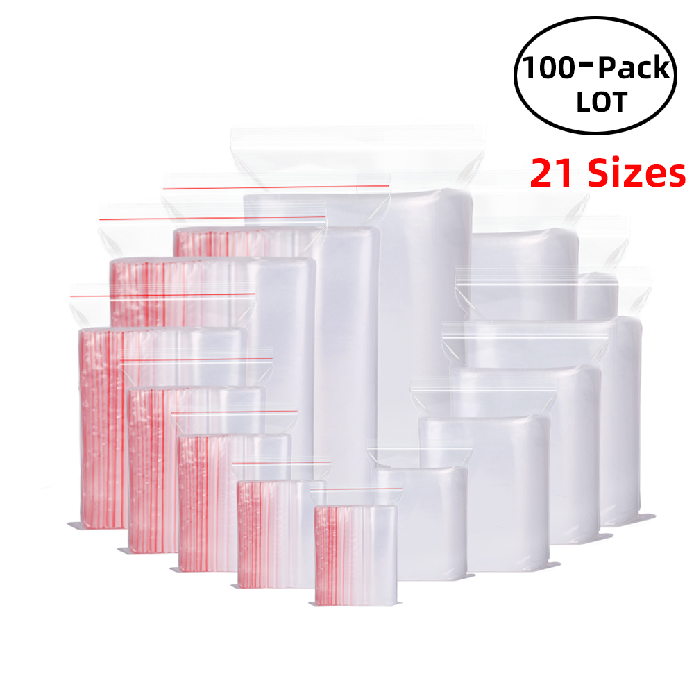 100 pz/pacco sacchetti richiud - Food Storage Zip Lock Bags recensione e prezzo